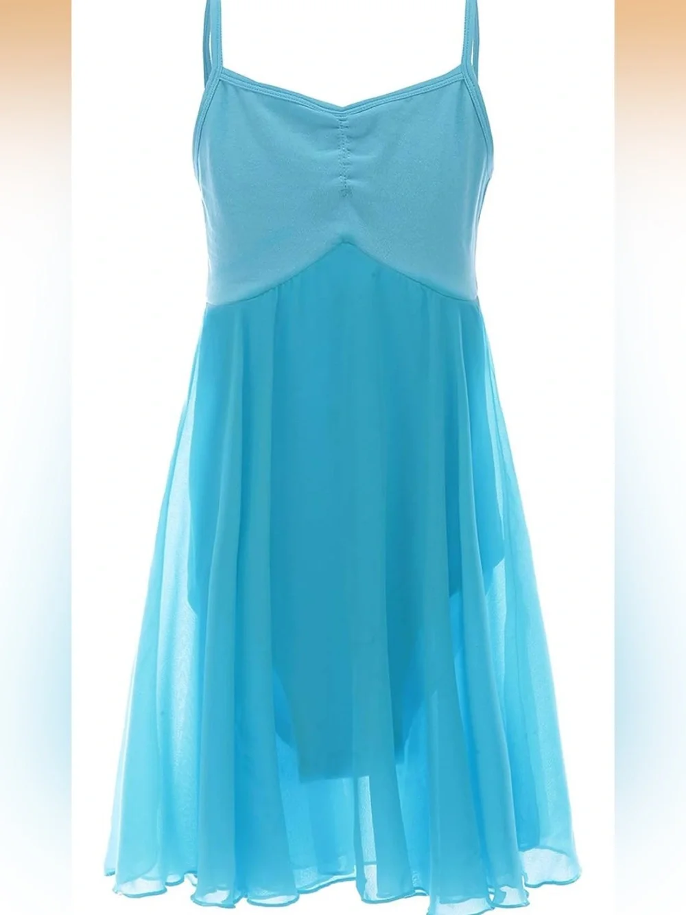 Blue Chiffon Spaghetti Lyrical Dance Dress